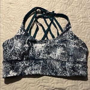 Lululemon Athletica Blue and White Strappy Sports Bra